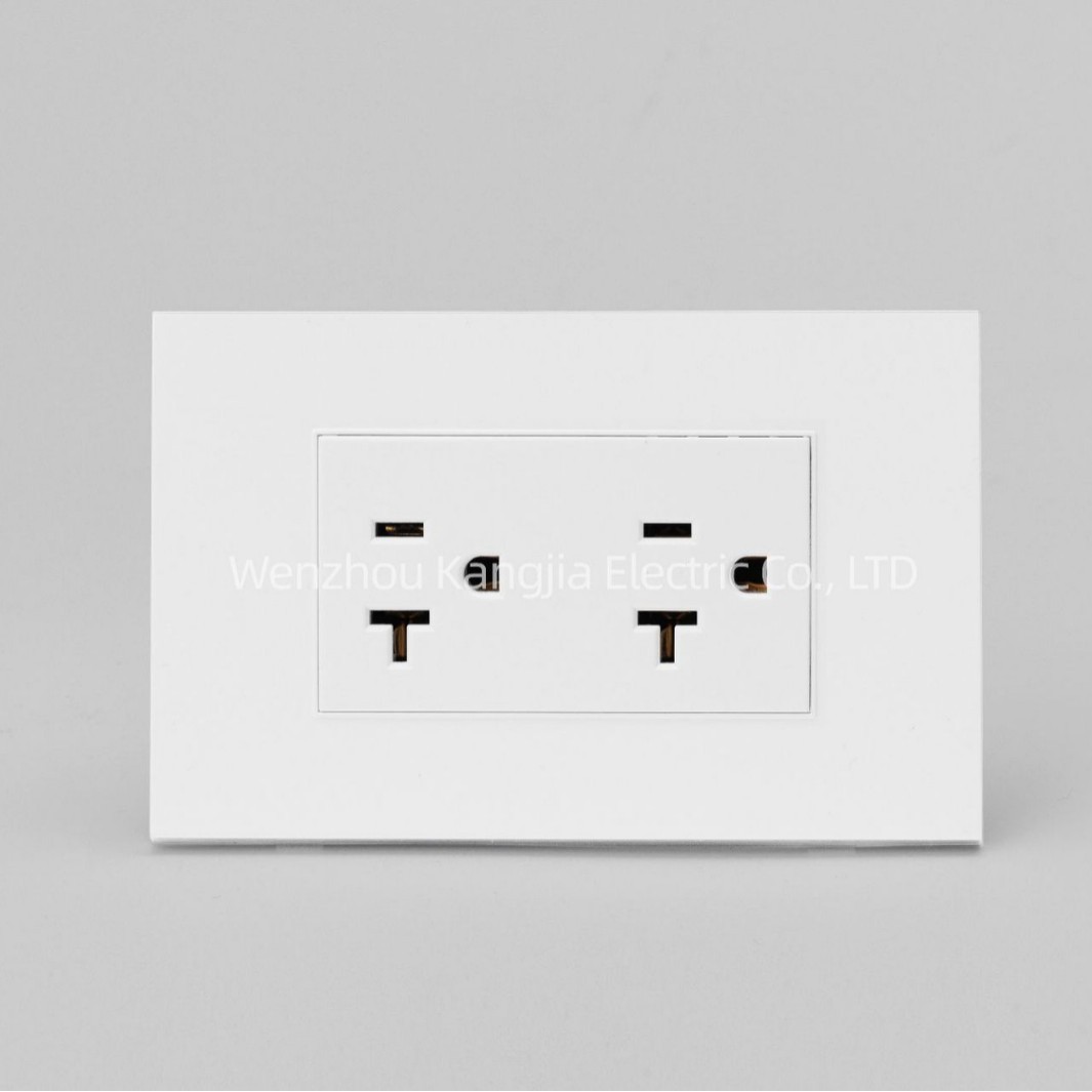 南美标开关插座20A六孔插座美式插座白色PC墙壁开关面板厂家直销
