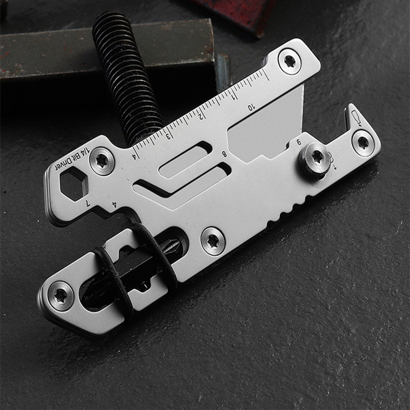 户外多用工具螺丝批头便携口袋EDC工具 多功能美工刀随身组合工具