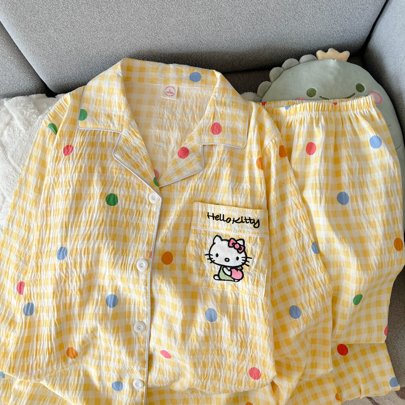 外国貿易クロスボーダー卸売クラウドコットン長袖ズボン 120 グラムパジャマ女性のための Xiaoxin 外で着用できるラペルカーディガンホーム服|undefined