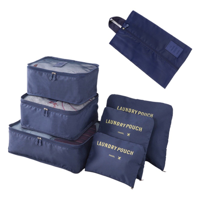 Ropa transfronteriza Bolsa de almacenamiento de viaje de 7 piezas Bolsa de lavado de clasificación de ropa interior Bolsa de almacenamiento de siete u ocho piezas Bolsa de zapatos