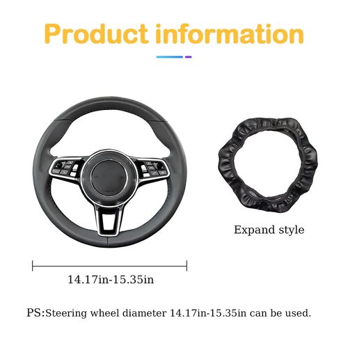 Cross-border best-selling carbon fiber pattern elastic steering wheel cover, all-season universal no inner ring leather steering wheel cover wholesale and distribution