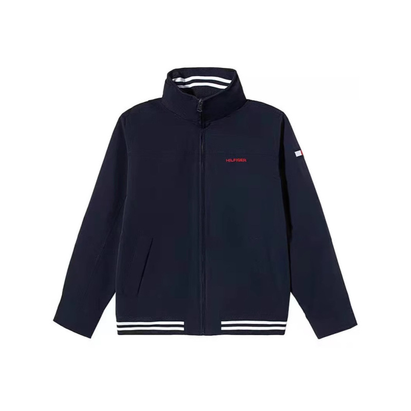 2025 Tommy Spring and Autumn Stand Collar Jacket Men's Korean Style Simple Casual Autumn Coat Men's Top