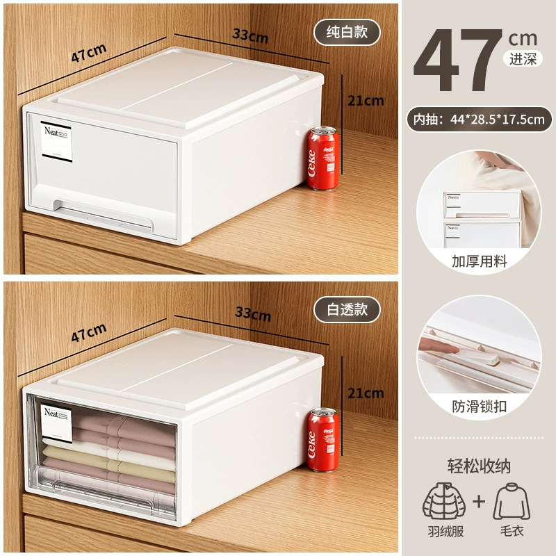 Japanese-Style Storage Box Set, Stackable Drawer System, Multiple Sizes (5–53L), Privacy or Transparent