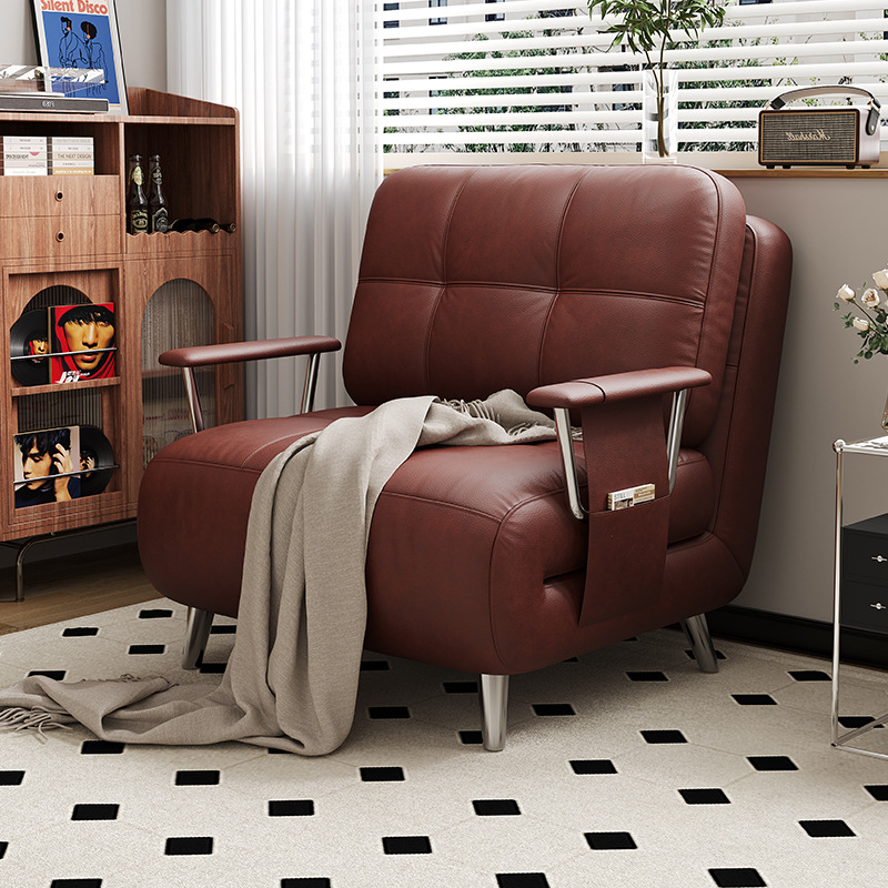 Sofá cama de estilo antiguo de estilo japonés, sofá cama plegable, sofá perezoso retráctil de doble uso pequeño retro de nuevo estilo