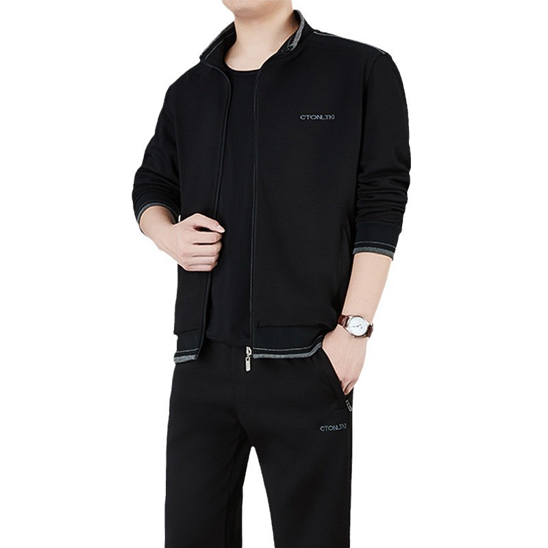 Trajes deportivos de mediana edad para hombres primavera y otoño nuevo estilo de mediana edad papá ropa de otoño ropa deportiva casual para hombres dos piezas