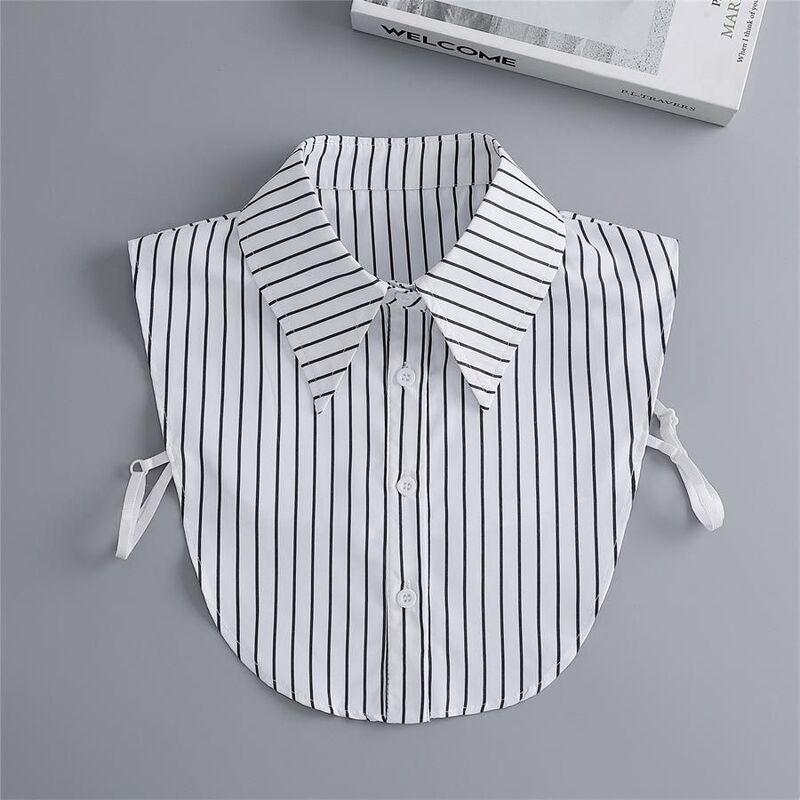 Fashionable Striped Youthful and Energetic Style with Sweater and Shirt Fake Collar