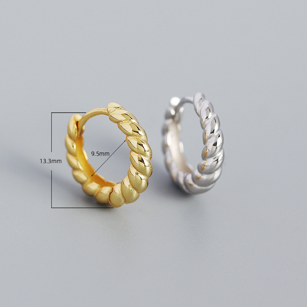 Electroplating Gold Plating Process 1 Pair 925 Sterling Silver Round Earrings