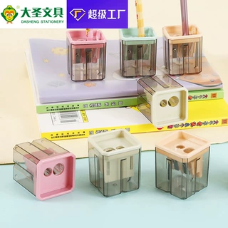 双孔卷笔刀卡通削笔器简约双孔铅笔削小型便携铅笔刀厂家批发