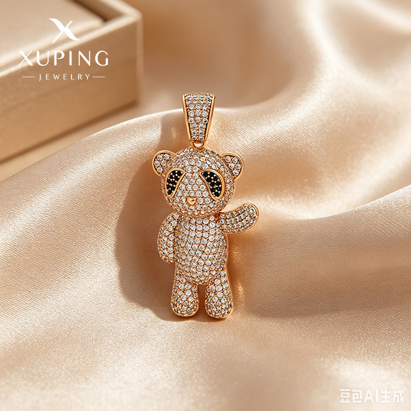 Xuping moda europea y americana transfronteriza aleación de cobre y zinc chapado 18k lujo ligero retro lindos colgante de oso para mujeres