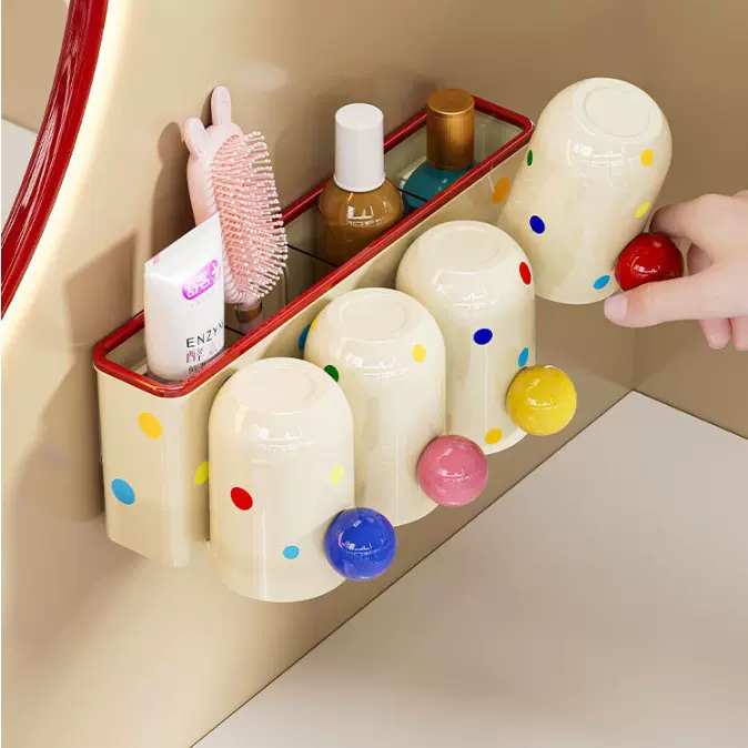 牙刷架免打孔牙刷牙杯牙刷杯置物架卫生间壁挂刷牙杯漱口杯收纳架