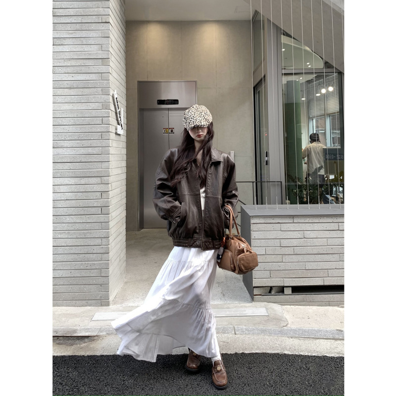 |霸气千金|新西兰进口绵羊皮泡纹真皮皮衣外套皮夹克女|undefined