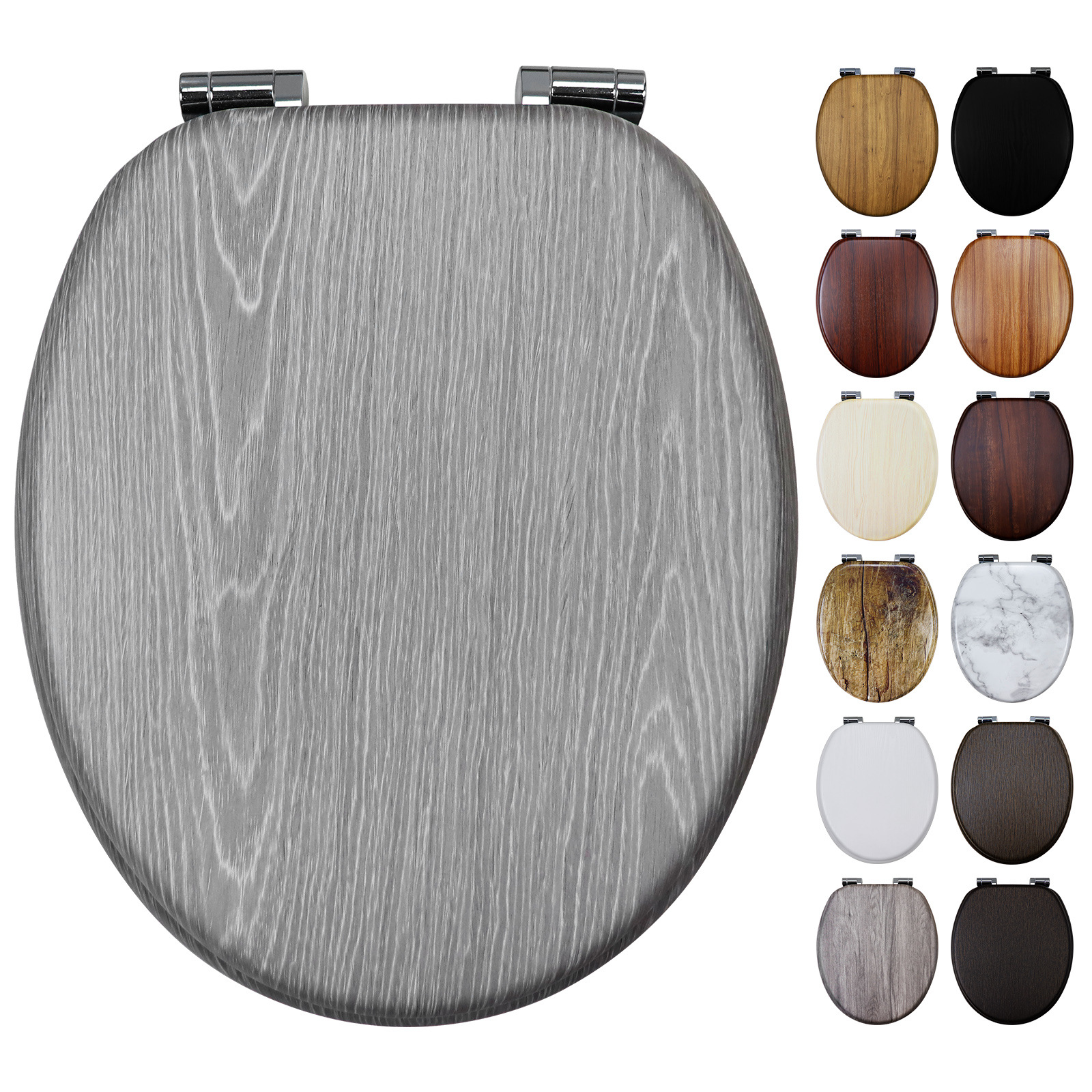 Fábrica directa placa de densidad de madera MDF cubierta de inodoro pvc placa impresa patrón de madera caída lenta