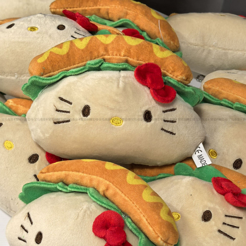 黑色草帽kitty帽宝宝挂件爱心扣公仔玩偶可爱赫本风挂饰钥匙扣|undefined