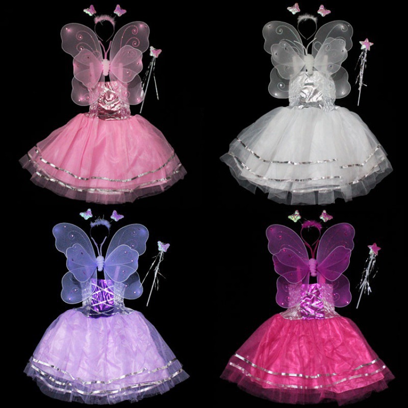 Día de los Niños del 1 de junio regalos de chicas ángeles mariposa alas maravillosas hadas princesa vestido vestido vestido