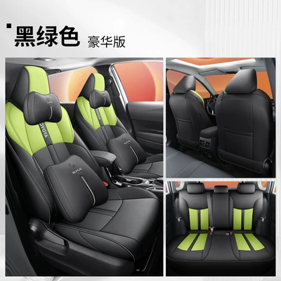 Surrounded Special Five-seater Car Seat — Modelə uyğun (Original) oturacaq örtükləri - black-green-deluxe-edition-remarks-model-year