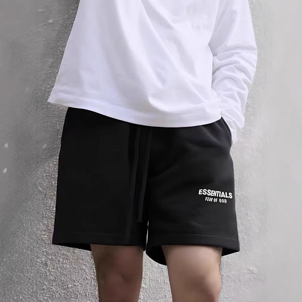 ESSENTIALS American niche high-street trendy brand lettered loose cotton terry shorts for men, five-point pants, summer style