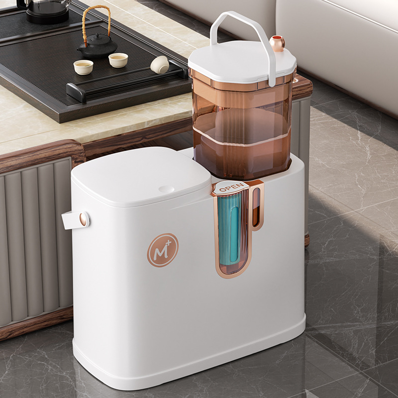 Bote de basura de separación de té grande, filtro de té doméstico, cubo de té, cubo de escoria de té, cubo de agua seca y húmeda, cubo de desechos, mesa de té image 5