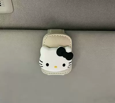 for Sunglasses, Cards, and Cute – Car Glasses Clip/Bill Clip - gray-glasses-clip-black-kt-cat