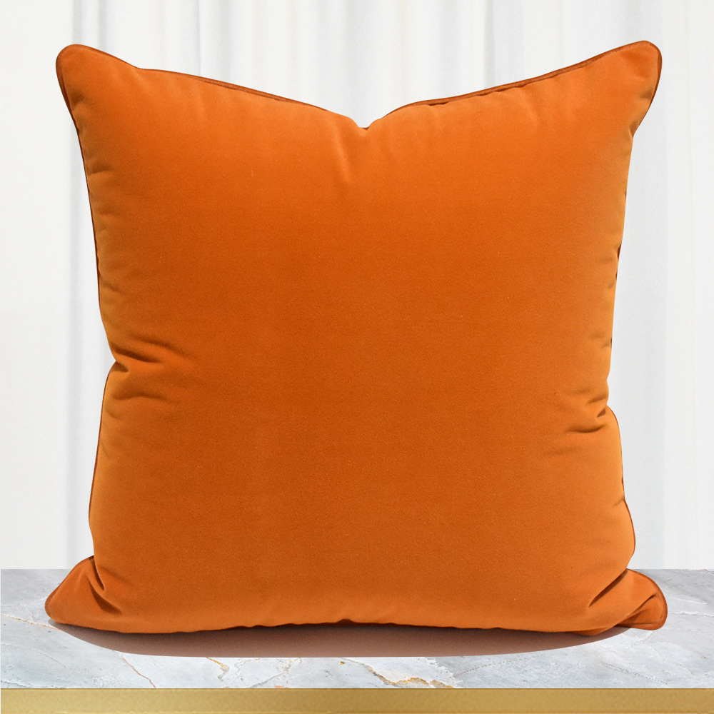 美式橙色毛绒抱枕套客厅沙发抱枕芯轻奢腰靠沙发腰枕靠背床头软包