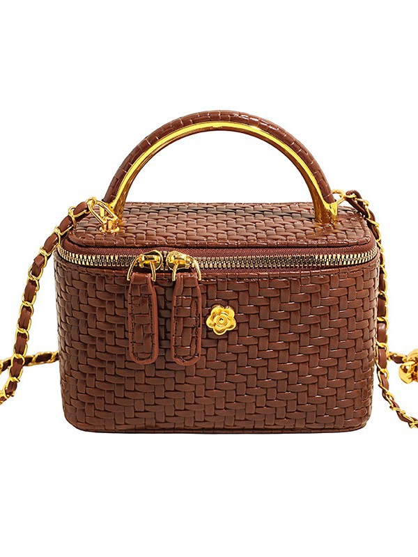 Nuevo mini trenzado bolso de cadena de mujer nuevo nicho nuevo bolso de caja universal lujoso bolso de hombro simple
