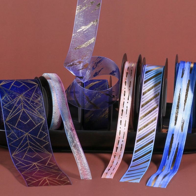 Symphony Chiffon Ribbon bow Cake baking flower decorate Gift box packing clothing Gilding Sheer silk ribbon