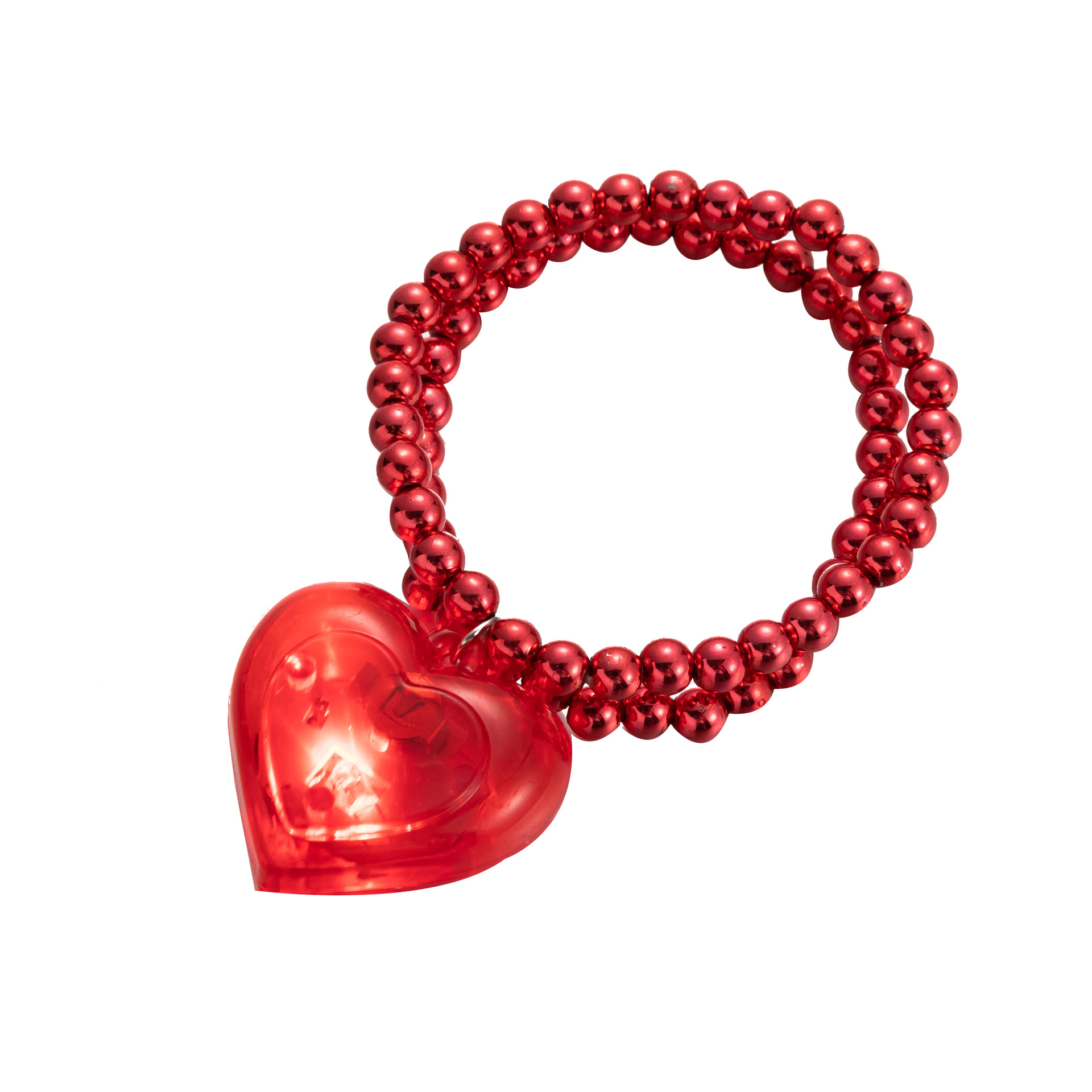 酷莱思特厂家直销情人节礼品爱心连线珠发光手链