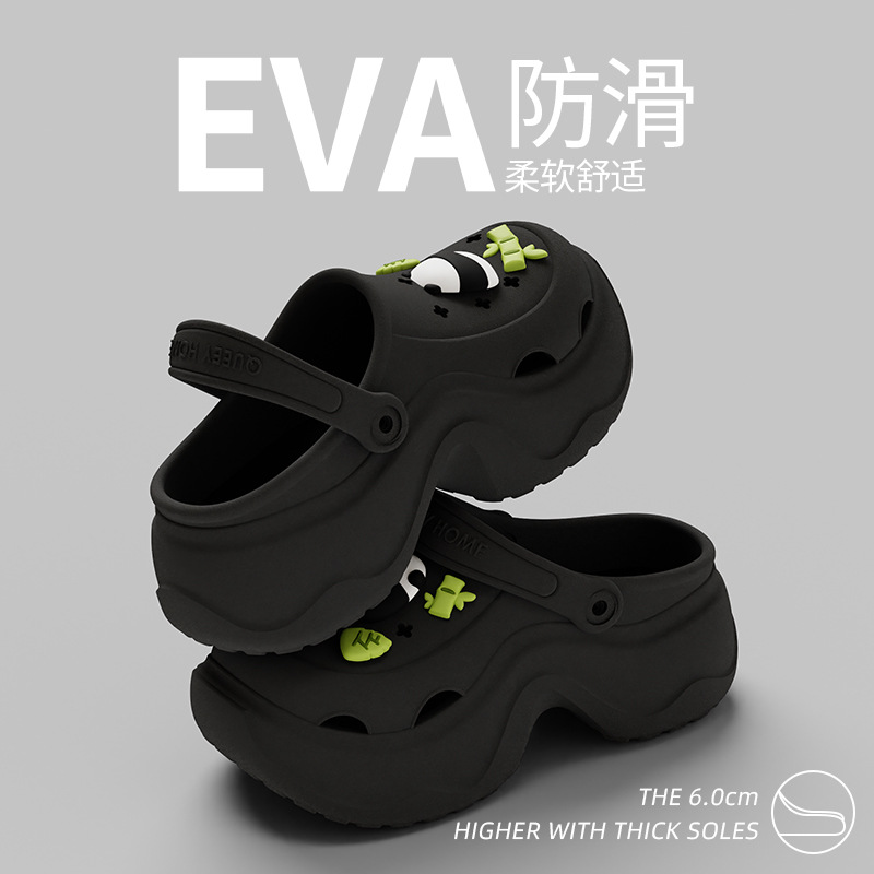 2026 Nieuwe Stijl Croc Schoenen Voor Vrouwen Zomer Nieuwe Diy Cartoon Antislip Bovenkleding Dikke Zolen Sandalen Voor vrouwen