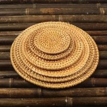 手工藤编水杯垫编织茶壶垫茶道防滑餐垫餐桌垫盘子垫隔热垫子碗垫