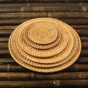 Handmade rattan cup mat woven teapot mat tea ceremony non-slip table mat table mat plate mat heat insulation mat bowl mat