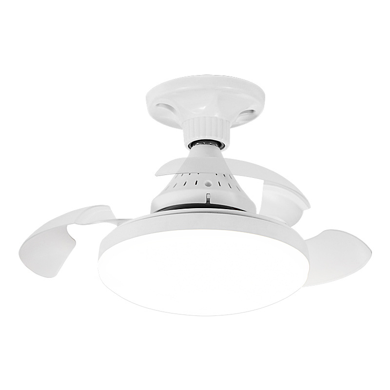 Lámpara Ventilador de Techo Invisible E27, Acrílico y Plástico, con Control Remoto, para Sala de Estar