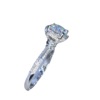 Zirconium, trend fashionable ring with stone, platinum 950 sample, high waist