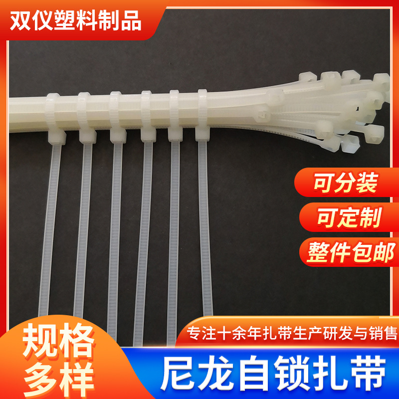 双仪厂家大量批发自锁式尼龙扎带塑料扎带捆扎带束线带黑白色扎丝