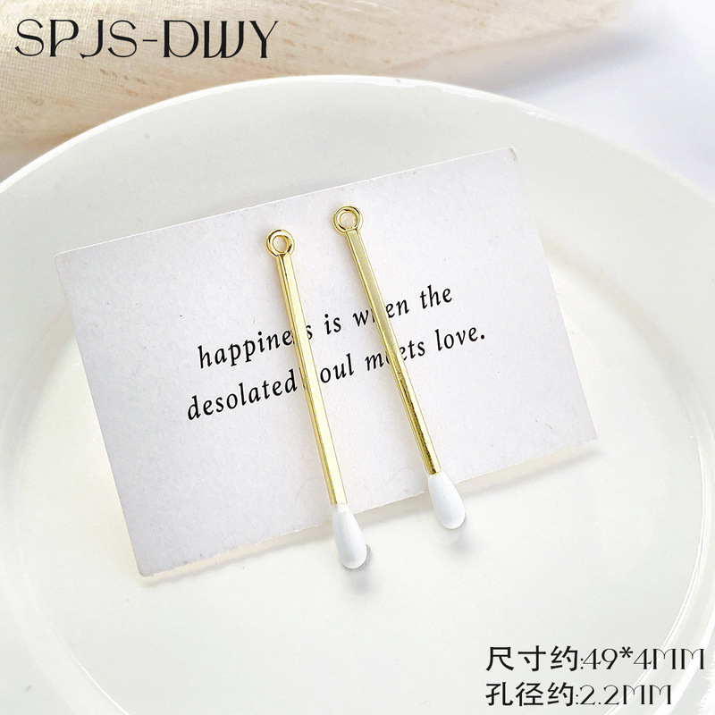 ins小众设计简约火柴吊坠彩色滴油手工diy手链项链耳饰挂件小配饰|undefined
