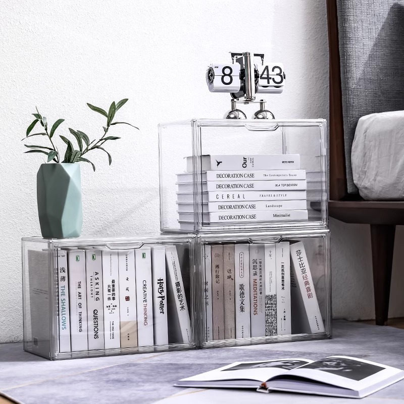 本収納ボックス本棚デスクトップ整理ボックスオックスフォードツリー本棚子供絵本学生a4透明ディスプレイボックス|undefined