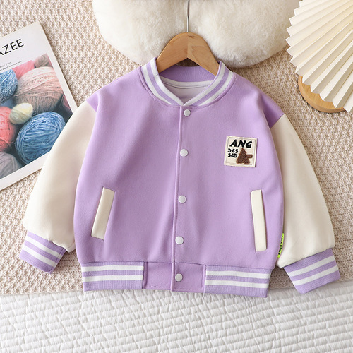 Children's Baseball Uniform Jacket Thin Spring and Autumn 2024 New Boys' Jacket Children's Clothing Middle-aged Street Cardigan Trendy Top