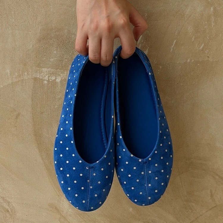 New vintage round-toe polka dot series autumn French-style shallow flat ballet shoes for women New vintage round-toe polka dot series autumn French-style shallow flat ballet shoes for women