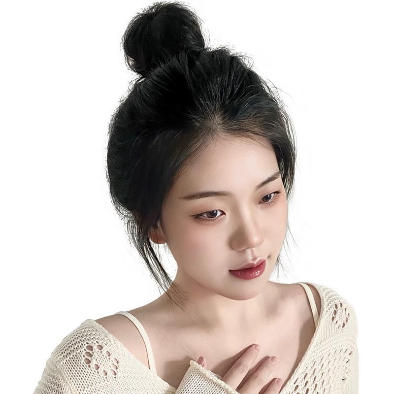 Moño para el Cabello, Postizo de una Sola Pieza, Cabello Sintético, Aspecto Natural, Parte Superior Voluminosa, Herramienta para Hacer Moños, Accesorio para Moños.