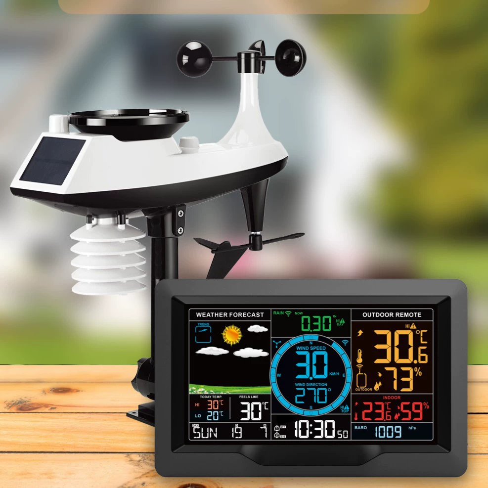 Самая продаваемая на Amazon умная метеостанция, будильник, температура, гигрометр, измеритель скорости и направления ветра, цифровые часы с цветным экраном