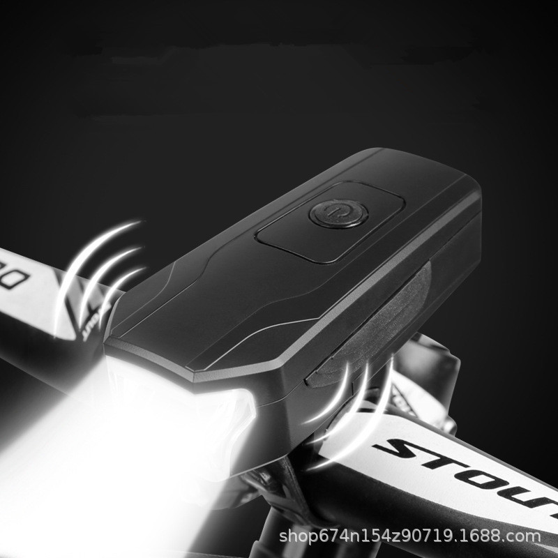 Bicicleta de montaña fuerte cuerno de iluminación de luz dos en uno faro antirrobo alarma cuerno luz nocturna equipo de equitación