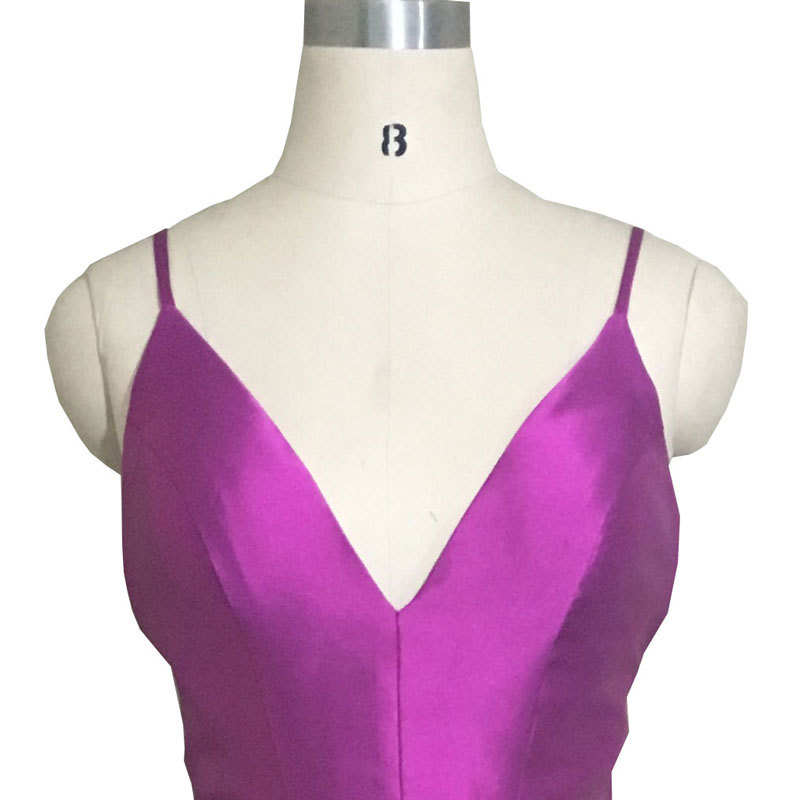 El Comercio exterior europeo y americano Amazon AliExpress deseo vestido de noche sexy Correa sin espalda simple satén vestido personalizable image 3