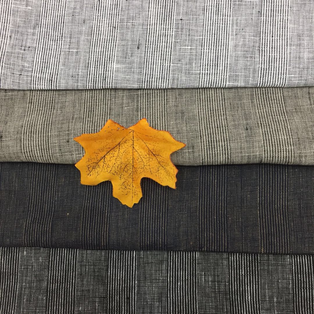 新艺 纯亚麻色织条子麻布100%Line水洗衬衫西装套装面料