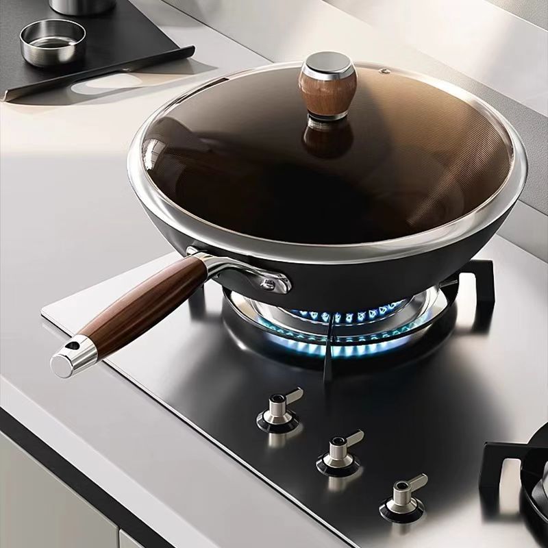 국경을 넘나 드는 구식 조리 된 철 냄비 가정용 Wok 유도 쿠커 가스 스토브 특수 코팅되지 않은 스틱 팬 플랫 워크