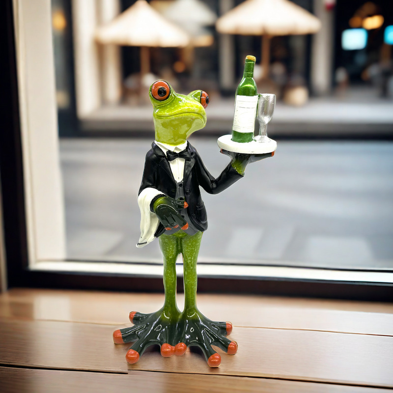 Cross-border for creative cute living room Nordic cool home waiter frog resin crafts ornaments fun Cross-border for creative cute living room Nordic cool home waiter frog resin crafts ornaments fun