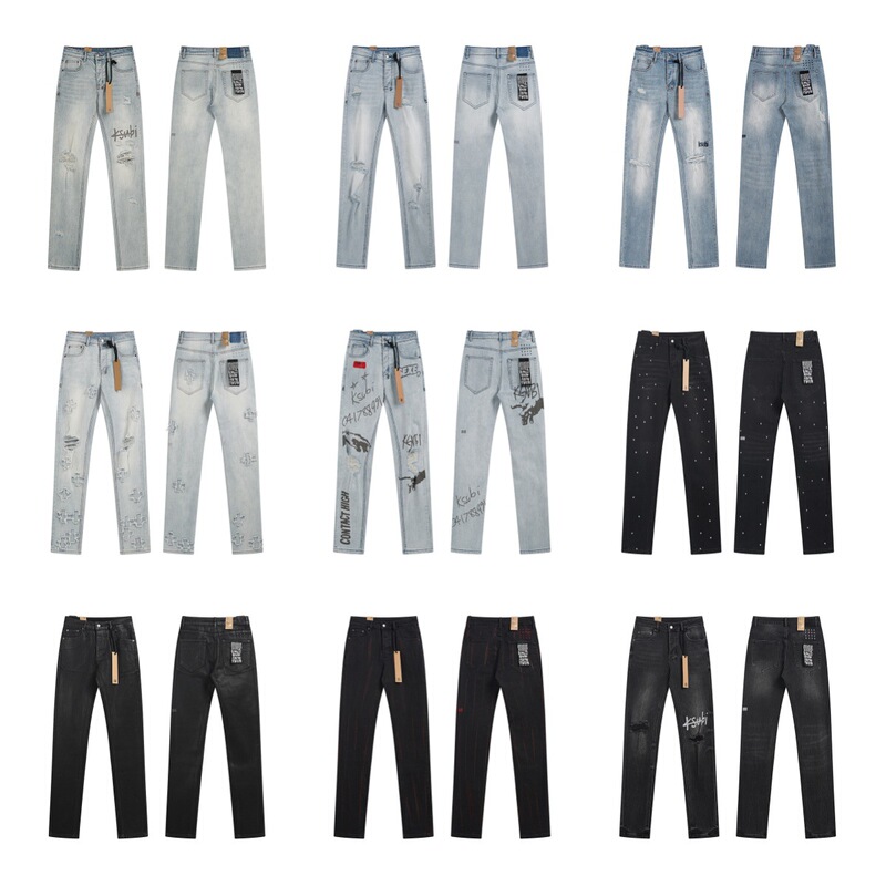 26Ss American Fashion Brand Ksubi Washed Vintage Distressed Embroidered Skinny Jeans High Street Style 26Ss American Fashion Brand Ksubi Washed Vintage Distressed Embroidered Skinny Jeans High Street Style
