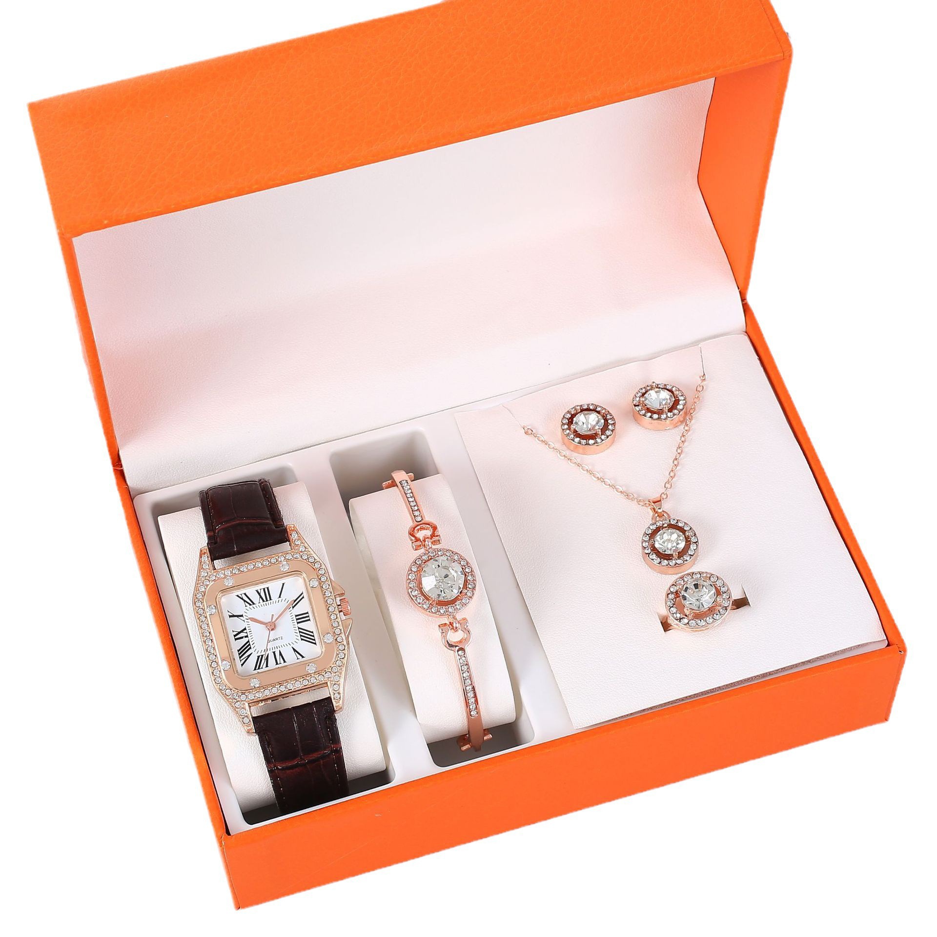 Orologio da donna cinque pezzi completo commercio estero quarzo Con scatola Orologio da polso set_voghion.com