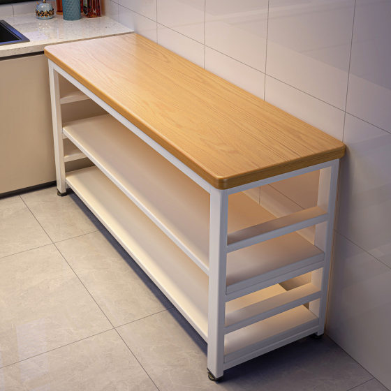 Kitchen Multifunctional Storage Rack Floor-Standing Vegetable Cutting Table Workbench Multi-Layer Microwave Oven Pot Storage Rack Narrow Side Cabinet