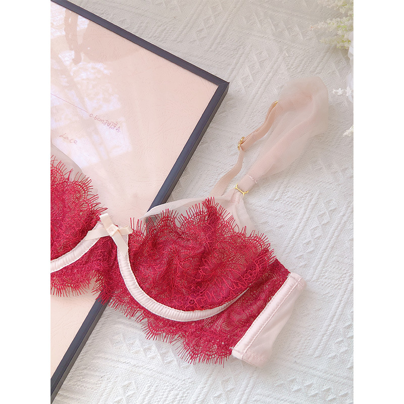 French Women's Sexy Small Chest Top Support Bra Set for Girls New Adjustable Strap 211001_voghion.com