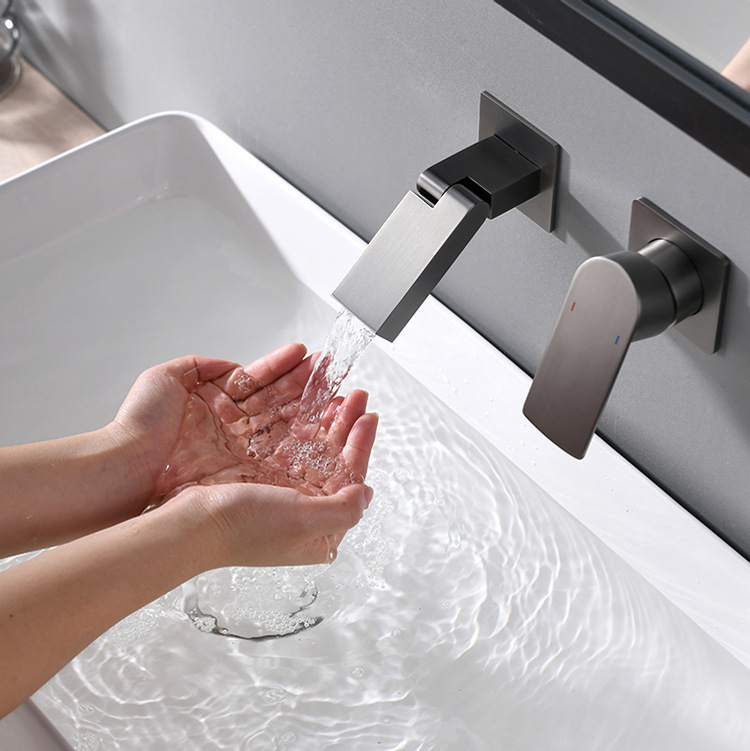 Hotel Concealed Wall-Mounted Basin Faucet B&B Pre-Embedded Hot and Cold Water Embedded Washbasin Faucet