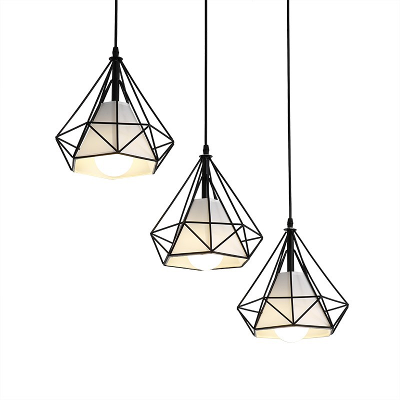 Lámpara de comedor de tres cabezas creativa lámpara de mesa de comedor personalizada moderna minimalista nórdica pequeña lámpara de pasillo de barra de estilo industrial