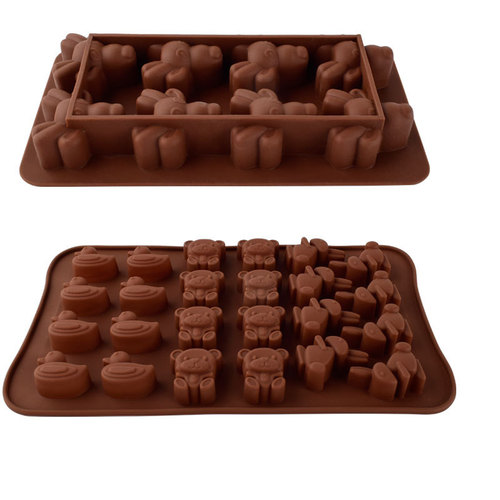 White Rabbit Dinosaur Mouse Cartoon Silicone Chocolate Candy Cake Decoration Baking Mold Crystal Epoxy Ice Tray Mold